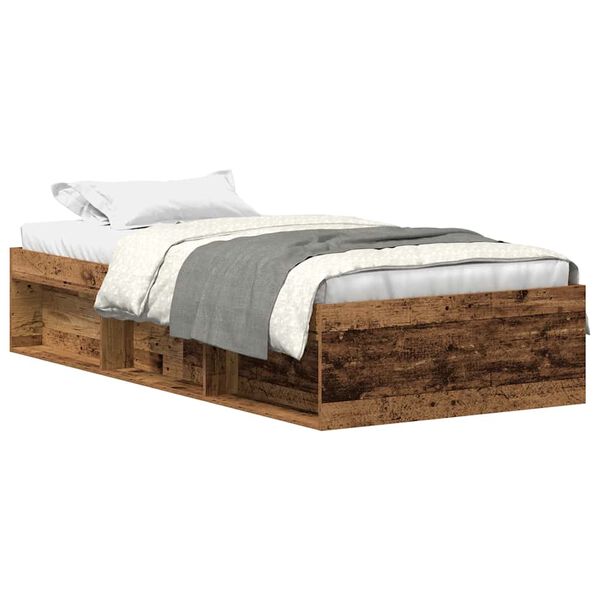 vidaXL Cadre de lit sans matelas vieux bois 100x200 cm bois ing&eacute;nierie