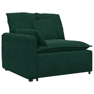 vidaXL Module d'extr&eacute;mit&eacute; d'accoudoir de canap&eacute; modulaire avec coussins vert fonc&eacute; 100 cm