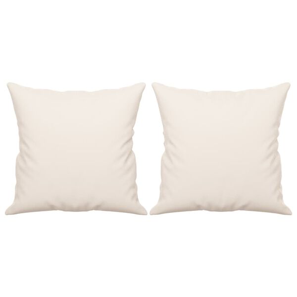 vidaXL Coussins d&eacute;coratifs lot de 2 Beige 40x40 cm Tissu microfibre