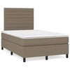vidaXL Sommier &agrave; lattes de lit avec matelas Taupe 120x200 cm Tissu