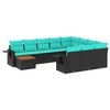 vidaXL Ensemble de canap&eacute; de jardin 11 pcs avec coussins noir r&eacute;sine tress&eacute;e