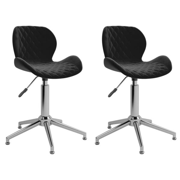 vidaXL Chaises pivotantes &agrave; manger lot de 2 noir velours