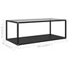 vidaXL Table basse Transparent et noir 100x50x35 cm Verre tremp&eacute;