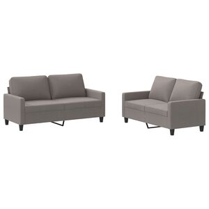 vidaXL Ensemble de canap&eacute;s 2 pcs avec coussins Taupe Tissu