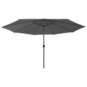 vidaXL Parasol de jardin avec lumi&egrave;res LED et m&acirc;t en m&eacute;tal anthracite