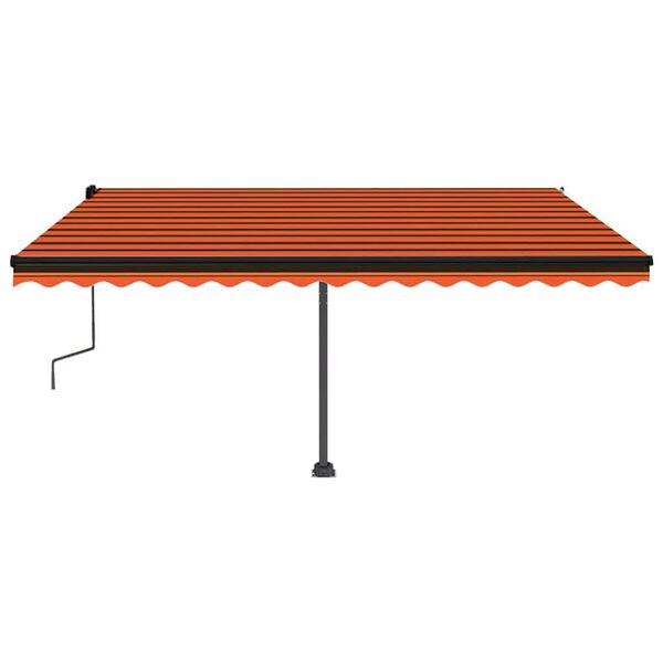 vidaXL Auvent manuel r&eacute;tractable sur pied 450x300 cm Orange et marron