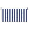 vidaXL Coussin de banc de jardin rayures bleues et blanches 120x50x4cm