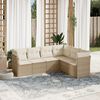vidaXL Salon de jardin avec coussins 6 pcs beige r&eacute;sine tress&eacute;e