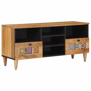 vidaXL Meuble TV Naturel 100 x 33 x 46 cm Bois de mangue massif