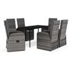 vidaXL Ensemble &agrave; manger de jardin avec coussins 7 pcs Gris