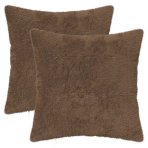 vidaXL Housse de coussin 2 pc HEERLEN Marron Clair 35 x 35 cm