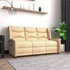 vidaXL Fauteuil de massage inclinable 3 places crème tissu microfibre