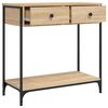 vidaXL Table console ch&ecirc;ne sonoma 75x34,5x75 cm bois d'ing&eacute;nierie