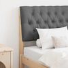 vidaXL T&ecirc;te de lit capitonn&eacute;e Gris fonc&eacute; 80 cm Pin massif