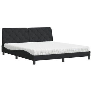 vidaXL Lit avec matelas noir 180x200 cm velours