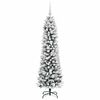 vidaXL Sapin de No&euml;l artificiel Blanc 150 cm PVC, m&eacute;tal et plastique