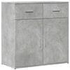 vidaXL Buffets 2 pcs gris b&eacute;ton 79x38x80 cm bois d'ing&eacute;nierie