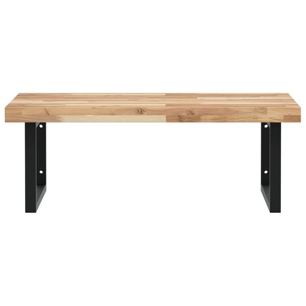 vidaXL &Eacute;tag&egrave;re de vasque murale acier et bois massif d'acacia