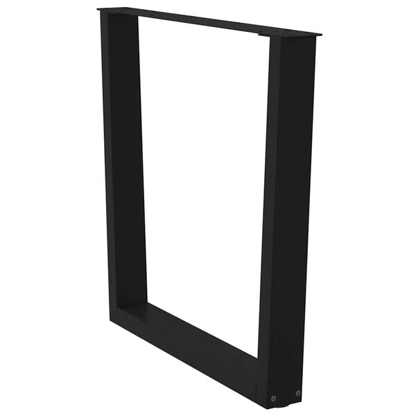 vidaXL Pieds de table &agrave; manger en V 2 pi&egrave;ces Noir 80 x (72-73,3) cm Acier