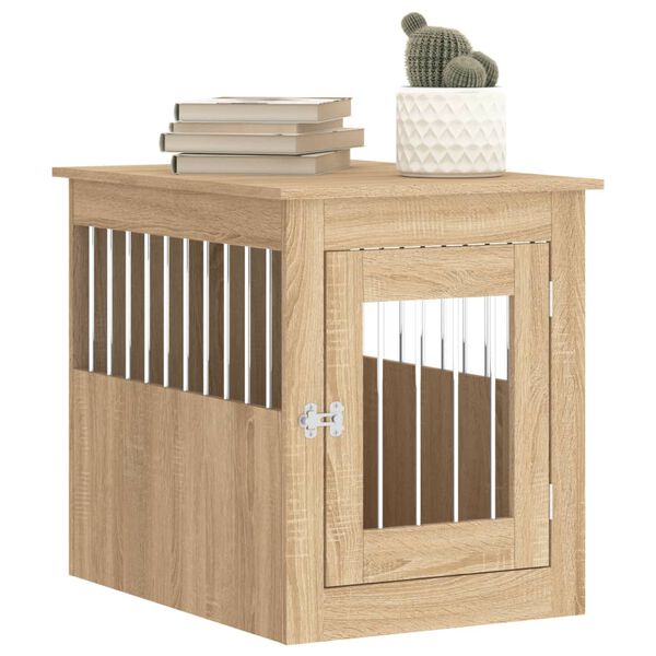 vidaXL Meuble de cage pour chiens chêne sonoma 55x75x65 cm