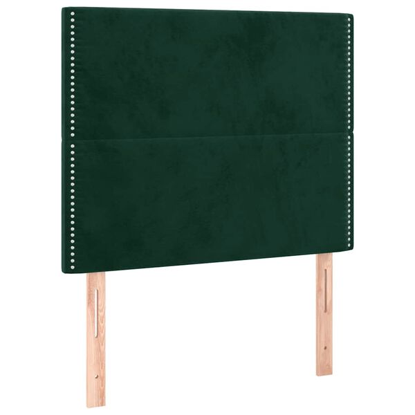 vidaXL T&ecirc;te de lit &agrave; LED Vert fonc&eacute; 80x5x118/128 cm Velours