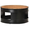 vidaXL Table basse Noir 68x68x36 cm Bois d'acacia massif