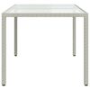 vidaXL Table de jardin 150x90x75 cm Verre trempé/résine tressée Blanc
