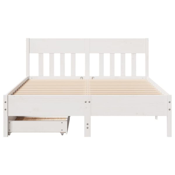 vidaXL Cadre de lit sans matelas blanc 140x200 cm bois de pin massif