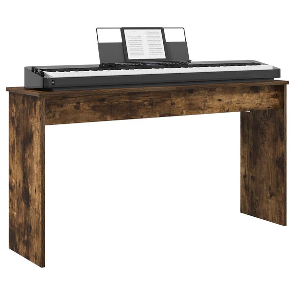 vidaXL Stand de clavier Ch&ecirc;ne fum&eacute; 120 x 32 x 64 cm Bois d'ing&eacute;nierie