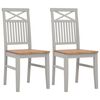 vidaXL Chaises &agrave; manger lot de 2 gris bois de ch&ecirc;ne solide