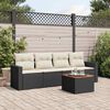 vidaXL Salon de jardin 5 pcs avec coussins noir r&eacute;sine tress&eacute;e