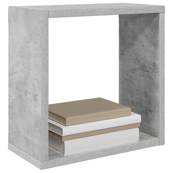 vidaXL &Eacute;tag&egrave;res cube murales 6 pcs Gris b&eacute;ton 30x15x30 cm