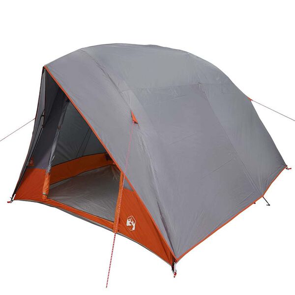 vidaXL Tente de camping Gris et orange 320 x 275 x 190 cm taffetas