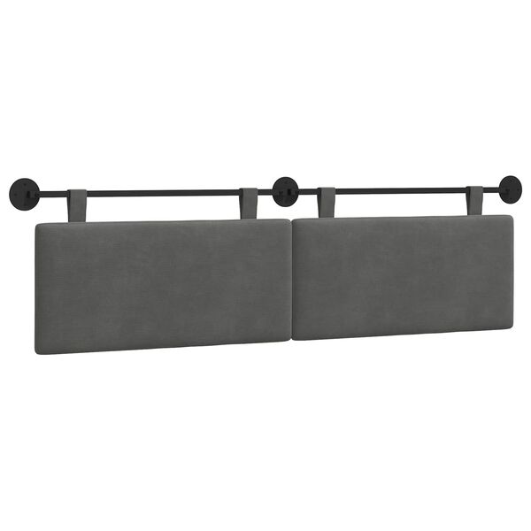 vidaXL T&ecirc;te de lit suspendue Montage mural Gris fonc&eacute; 170 x 55 x 5 cm