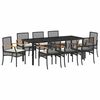vidaXL Ensemble de salle &agrave; manger pour jardin 9 pc Noir Rotin