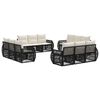vidaXL Ensemble de canap&eacute; de jardin 12 pc 12 place Noir et blanc cr&egrave;me