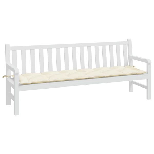 vidaXL Coussin de banc de jardin cr&egrave;me 200x50x7 cm tissu oxford
