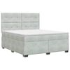 vidaXL Lit boxspring avec matelas Gris clair 160 x 200 cm Velours