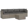 vidaXL Salon de jardin 5 pcs avec coussins Gris R&eacute;sine tress&eacute;e