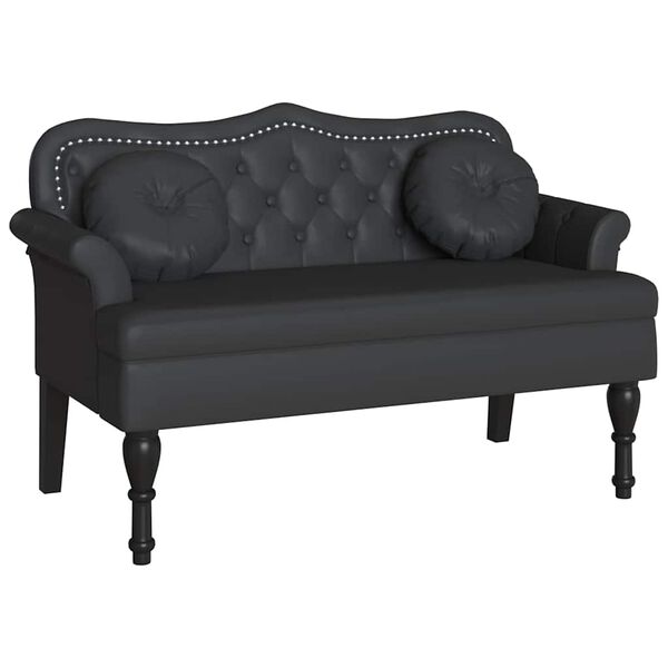 vidaXL Banc Chesterfield Noir 120,5 x 65 x 75 cm Cuir synthétique