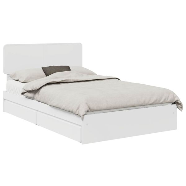 vidaXL Lit de Rangement Blanc 120 x 190 cm Bois d'ing&eacute;nierie