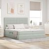 vidaXL Lit de Rangement avec matelas Gris clair 200 x 200 cm Velours