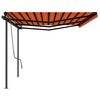 vidaXL Auvent automatique r&eacute;tractable poteaux 6x3 m Orange et marron