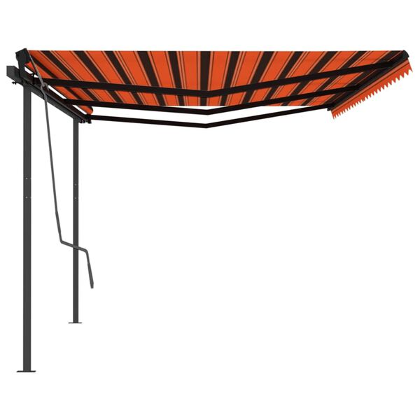 vidaXL Auvent automatique r&eacute;tractable poteaux 6x3 m Orange et marron