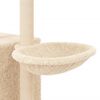 vidaXL Arbre à chat avec griffoirs en sisal Crème 145 cm