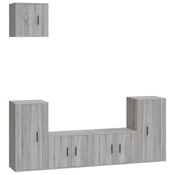 vidaXL Ensemble de meubles TV 5 pcs Sonoma gris Bois d'ing&eacute;nierie