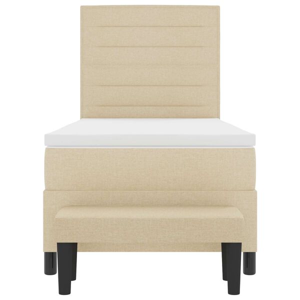 vidaXL Lit &agrave; ressorts avec matelas Cr&egrave;me 80 x 200 cm tissu