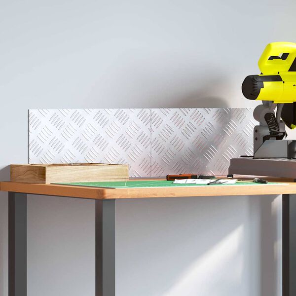 vidaXL Nez de marche Rectangulaire 2 pcs Argent&eacute; 40 x 20 cm Aluminium