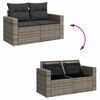 vidaXL Salon de jardin avec coussins 6 pcs gris r&eacute;sine tress&eacute;e acacia