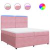 vidaXL Sommier à lattes de lit avec matelas Rose 200x200 cm Velours